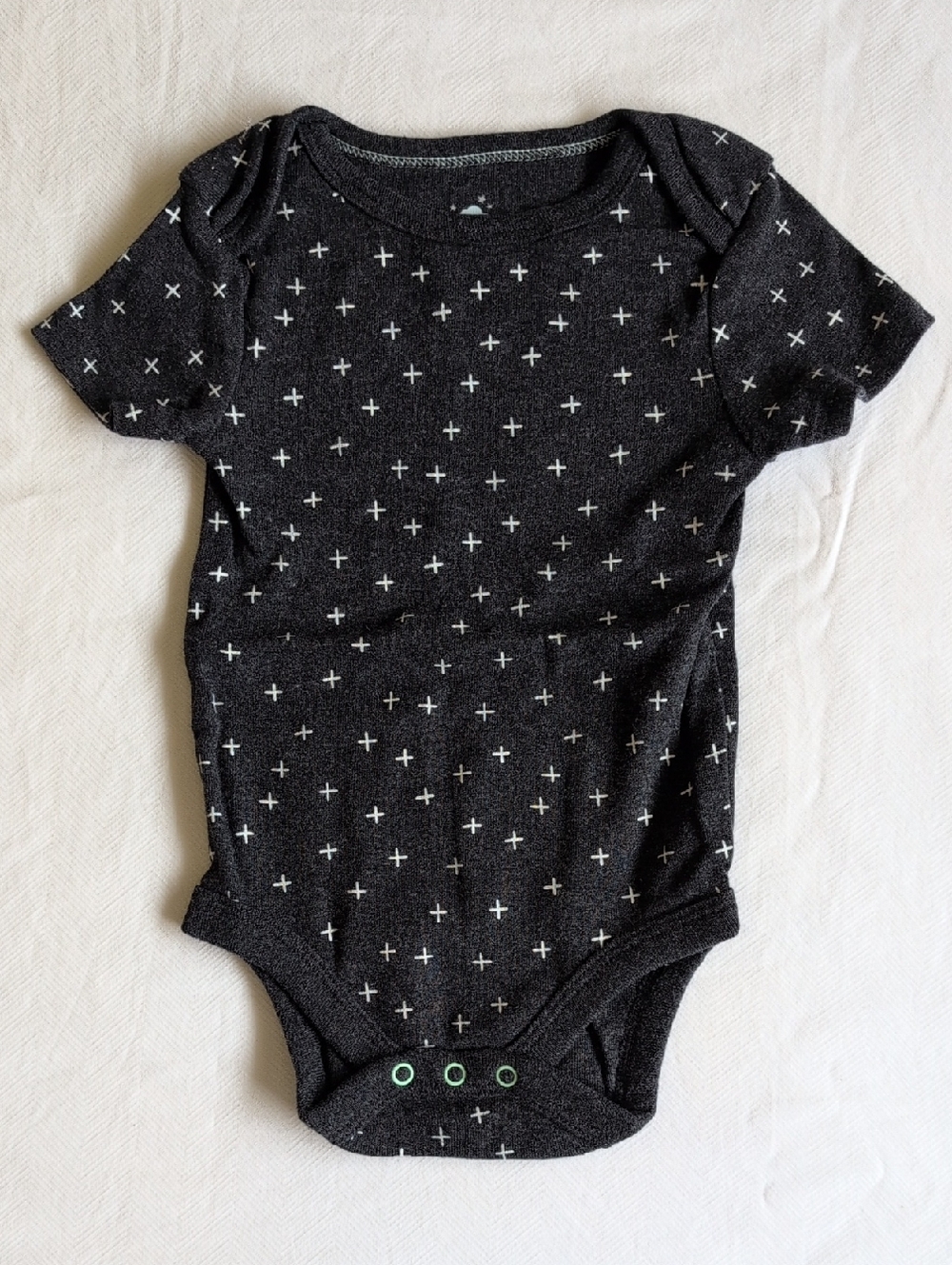 cloud island modern print cotton blend short sleeve bodysuit 3-6 months baby
